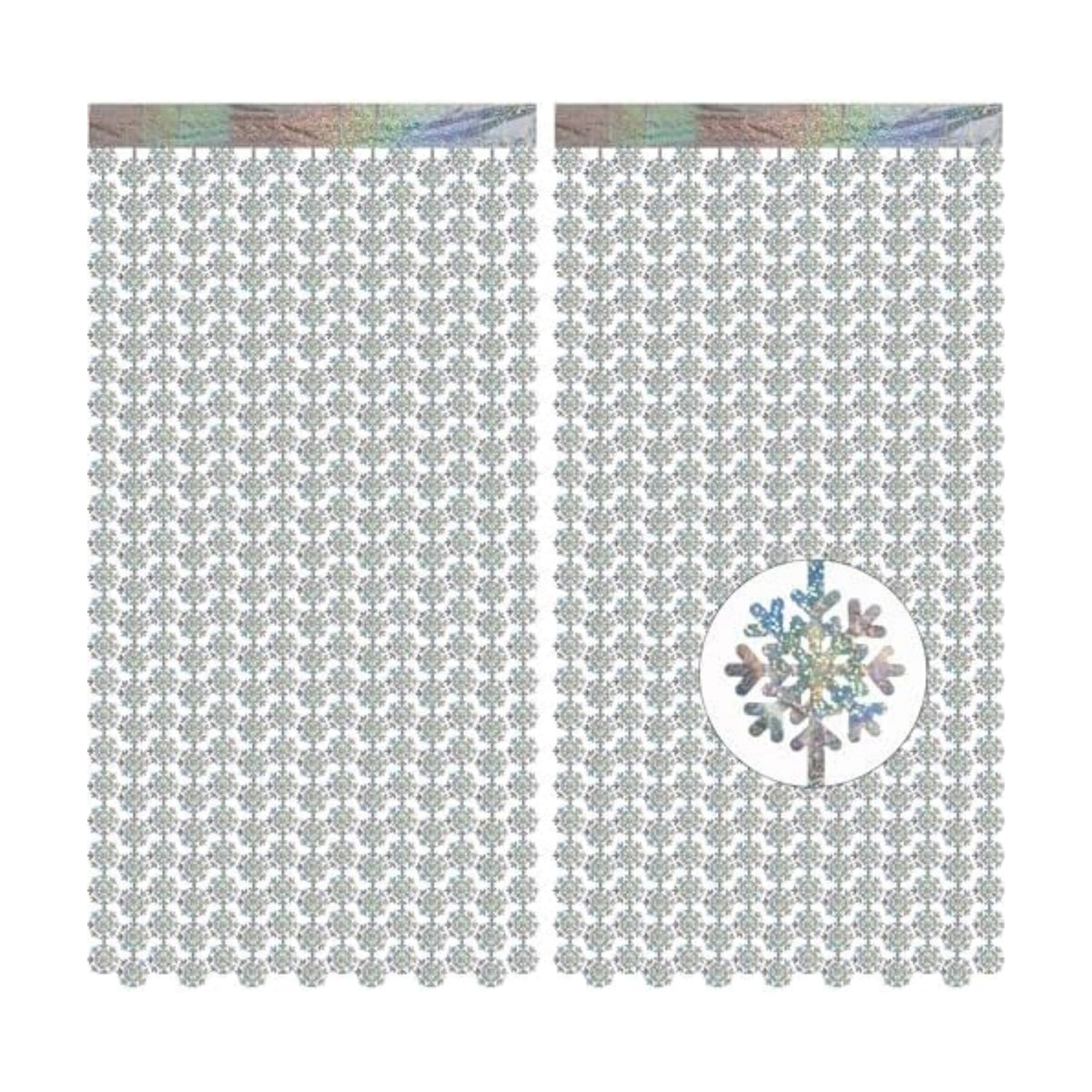 Silver Snowflake Fringe Curtain -3.2ft x 6.5ft - 2 Pack