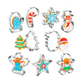 Christmas Cookie Cutters Set of 9 Pieces, Wmtidene Cookie Cutters Shapes for Winter Holiday, Metal includes Christmas Tree,Snowflake,Gingerbread Men,Angel,Star,Mitten,Candy Cane,Snowman