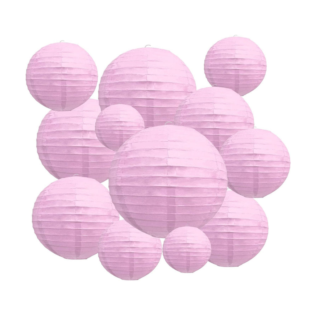 20Pcs Light Purple Paper Lanterns for Parties, 4” 6” 8” 10” 12” Chinese Asian Hanging Round Paper Lanterns for Birthday Wedding Halloween Christmas Home Decor Party Decor