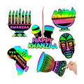 JULMELON 36 PCS Kwanzaa Crafts for Kids Holiday Magic Rainbow Scratch Cards