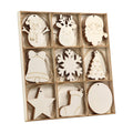 WOHOHOHO 45Pcs 9 Designs Christmas Unfinished Paintable Blank with Tray