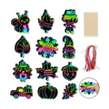 JULMELON 36Pcs Fall Thanksgiving Scratch Art for Kids, Magic Rainbow Paper