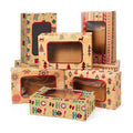 Cinnvoice 24 Pcs Christmas Cookie Boxes with Window Tags Strings,Classic