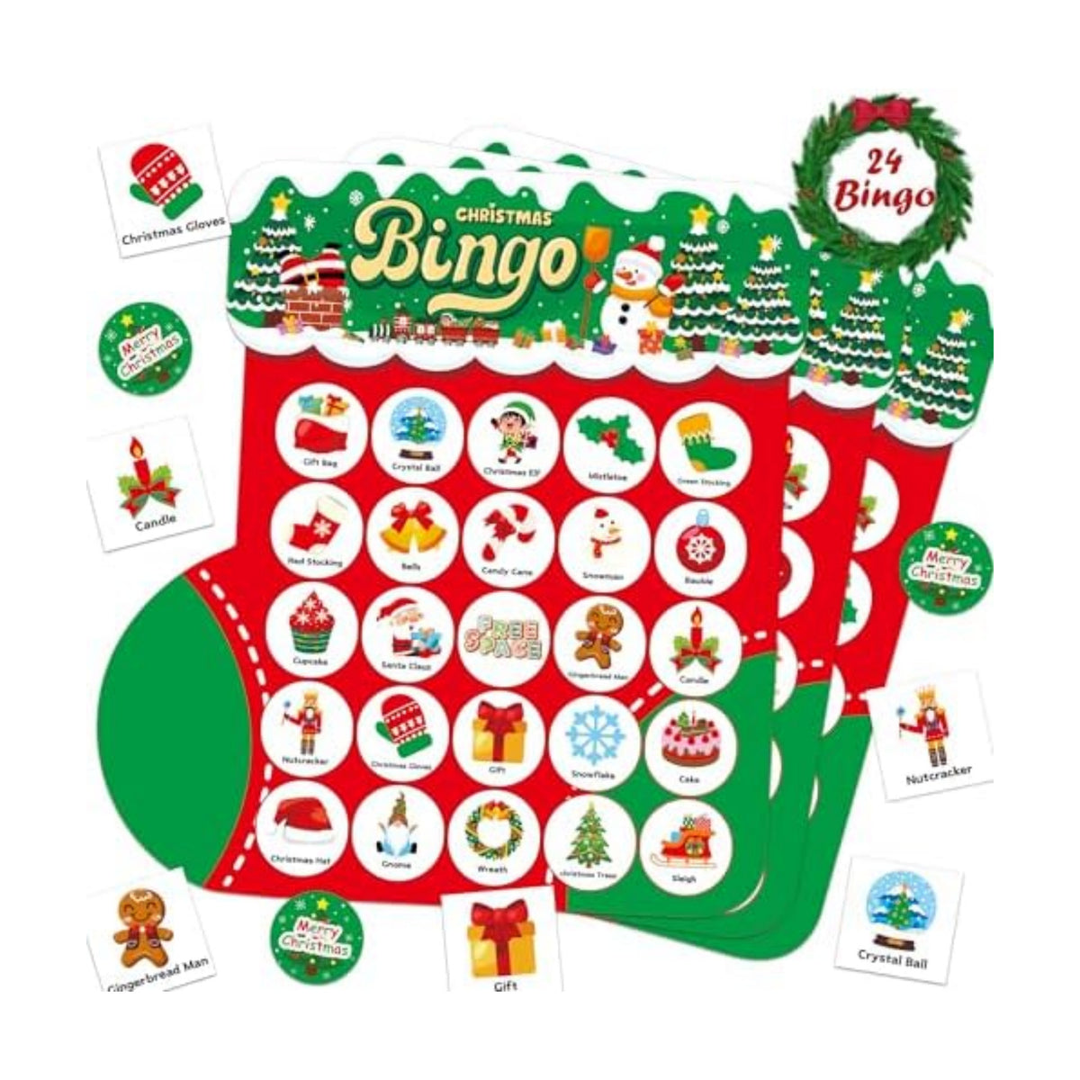 Socks Christmas Bingo Games for Kids, Christmas Crafts