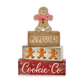 Moucuny 4 Pcs Gingerbread Christmas Table Decor, Gingerbread Man Wood Sign