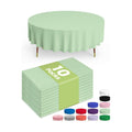 Pureegg Plastic Table Cloth Disposable 84 Inch Round 10 Pack, Sage Green