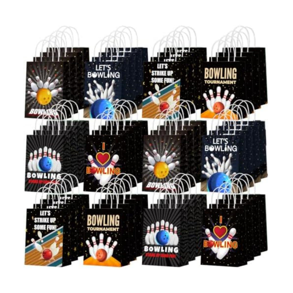 Kolldenn 24 Pcs Bowling Party Favor Bags with Handles, Bowling Goodie Bag