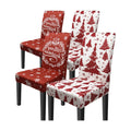Christmas Chair Covers Set of 4 Christmastree Chair Back Cover Christmas Dining Chair Covers for Party Kitchen Removable Office Chair Cover
