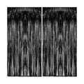 2 Pack Foil Curtain Backdrop Black Metallic Tinsel Foil Fringe Curtains Photo Booth Props for Birthday Wedding Engagement Baby Shower Bachelorette Christmas Holiday Celebration Party Decorations