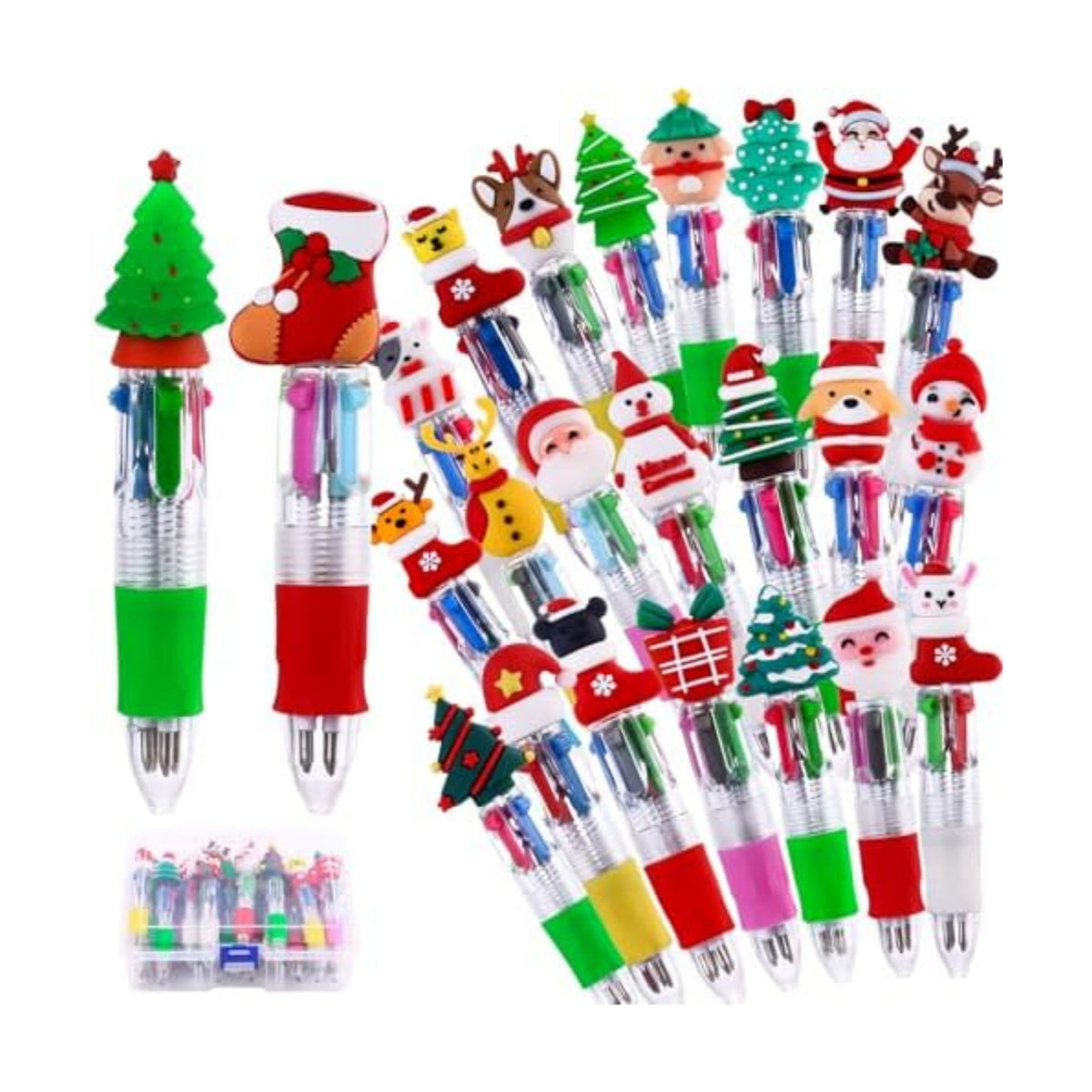 24PCS Christmas Multicolor Pens 4 Colors in 1 0.7mm Cute Gifts Pens