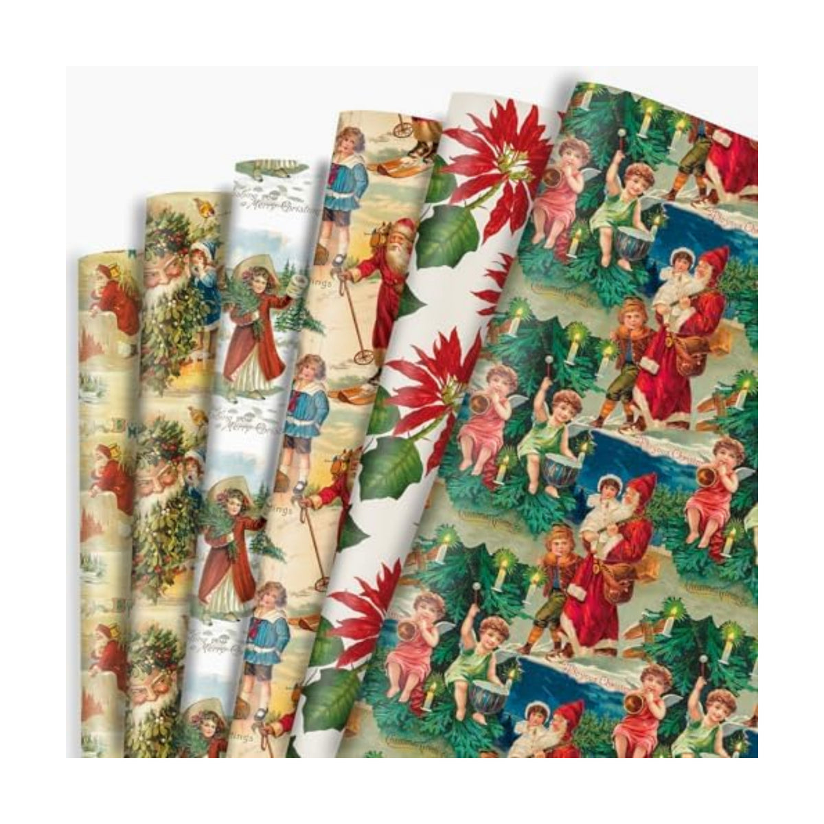 Vnaaem Vintage Christmas Wrapping Paper for Women Girls Boys Men - Retro Xmas Wrapping Paper for Winter Christmas Birthday Holiday - 20 X 28 Inches (6 Folded Sheet)
