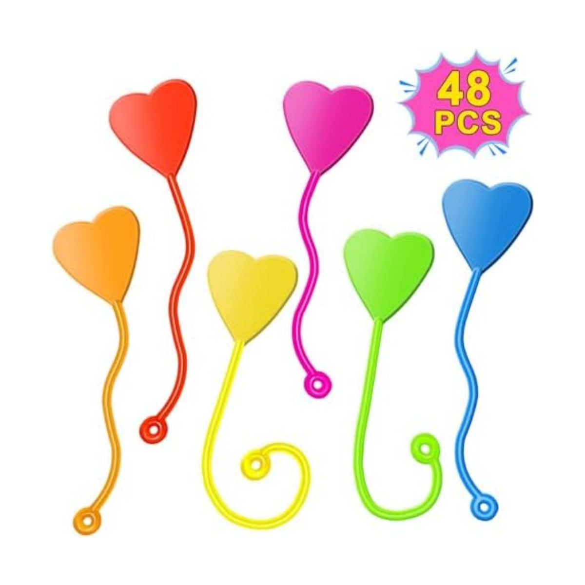 Valentines Sticky Hands Bulk 48 PCS Heart Valentines Party Favors for Kids