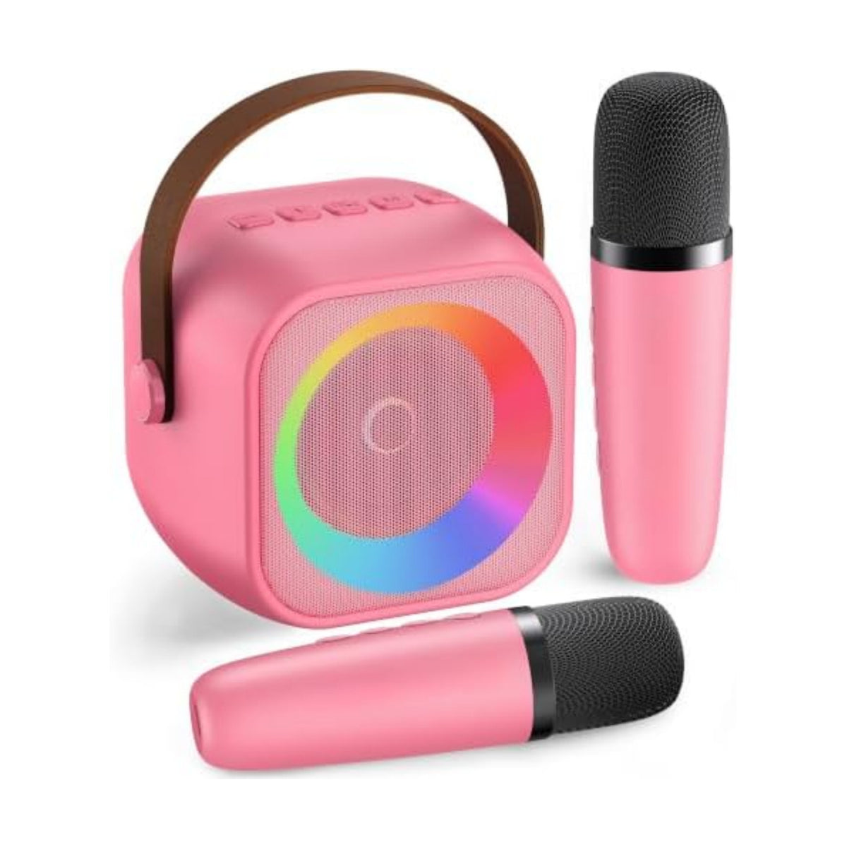 Mini Karaoke Machine,Portable Bluetooth Speaker with 2 Wireless Microphones