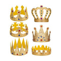 Xthrotsenk 6 Pcs Birthday King Crowns Foam Crowns Prince Princess Gold Crown King Queen Crown Hat Cap with Gems for Birthday Party Supplies Halloween Crown