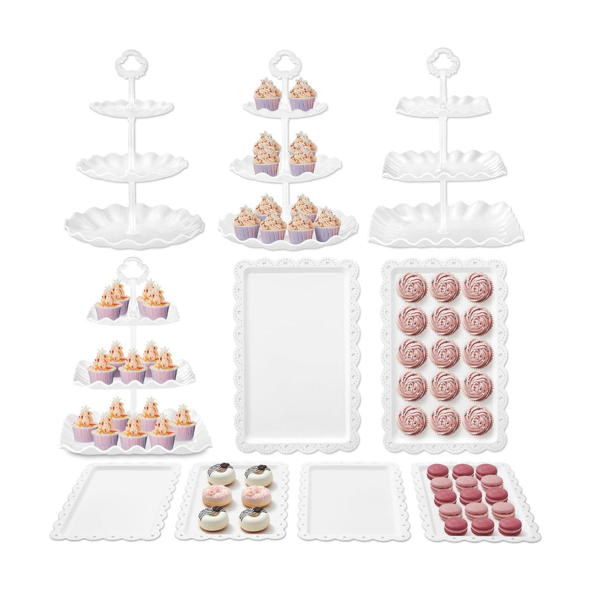 Kootek 10pcs Cupcake Stand Dessert Table Display Set Serving Tray for Party