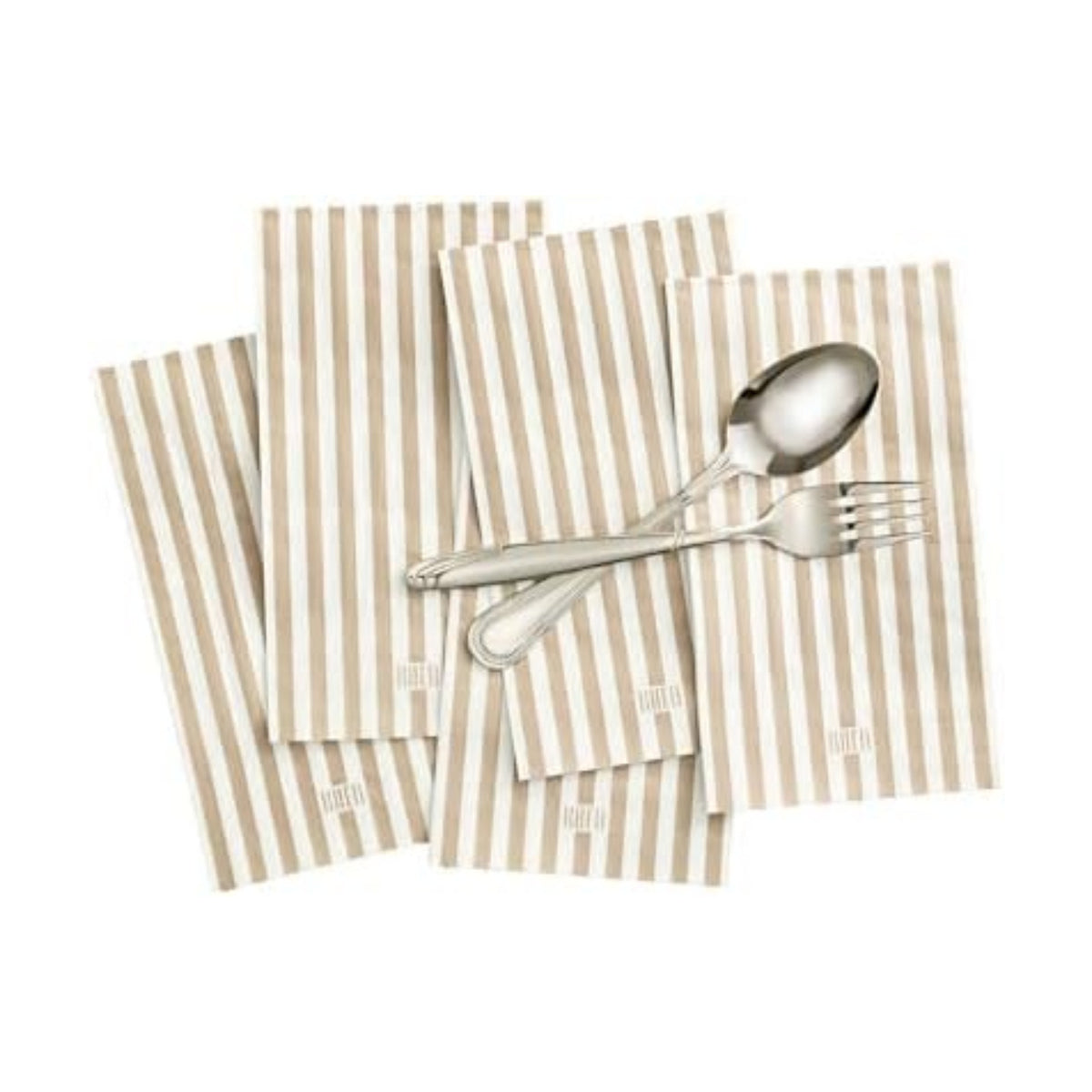 Khen 100-Count Luxury Disposable Napkins, European Stripes Design – 2-Ply Tableware, Linen-Feel Paper Guest Towels Elegant Soft & Absorbent Hand Towel, Party Napkin Placemats, 15.75"x13" - Silver Grey