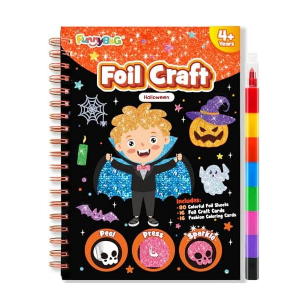 FUNNYB&G Halloween Foil Art Craft Kit for Kids, Halloween Toy Gift for Kids
