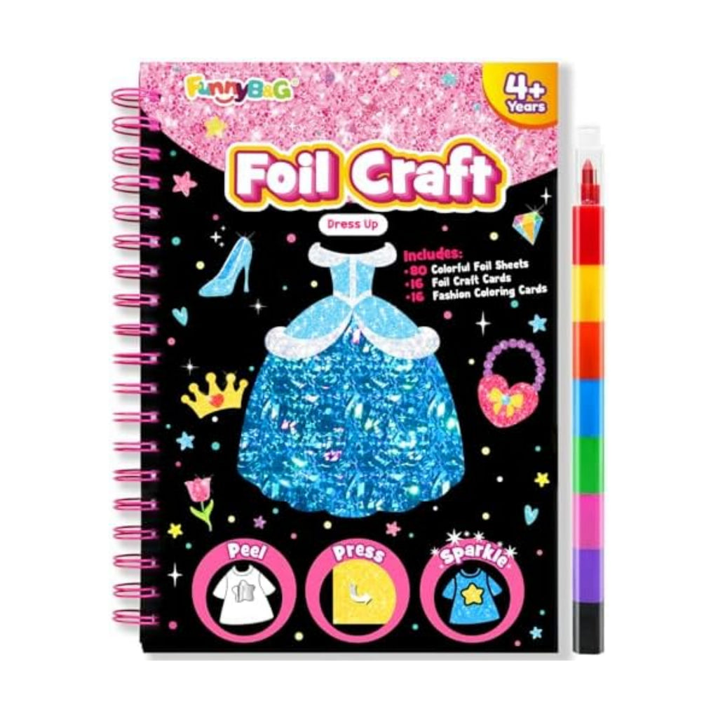 FUNNYB&G Foil Art Craft Kit for Kids, Sparkly Birthday Gift Toy for Girls