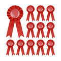 12 Pieces Blank Award Ribbon 1st 2nd 3rd Place Rosette Ribbon Award Medal Victory Ribbon for Competition Classroom Sport Event DIY Party Accessory(Red)