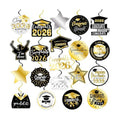 40Pcs Graduation Party Hanging Swirl Decorations, Black Glod Class of 2026 Congrats Grad Hanging Swirls Ceiling Decorations for 2026 Graduation Party Decor Supplies