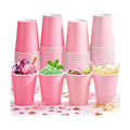 URATOT 60 Pieces 9 Ounce Disposable Paper Cups Gradient Pink Party Cups Drinking Cups for Party, DIY, and Holiday, 4 Colors