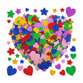 300 PCS Foam Stickers, Colorful Heart Stickers Glitter Star Heart Stickers, Self Adhesive Arts Craft Mini Star Bulk for Valentine Crafts DIY Greeting Card Envelopes Scrapbooking