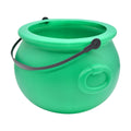 8 Inch Plastic Green Cauldron Kettle for St. Patrick's Day and Halloween, Large Pot of Gold Bucket for Table Decorations, Centerpieces, Trick or Treat & St. Paddy's Party Supplies