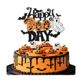 1 PCS Happy Boo Day Cake Topper Glitter Spooky Bat Cake Pick Little Boo Halloween Cake Decoration for Ghost Halloween Theme Baby Shower Kids Birthday Party Cake Decorations Supplies