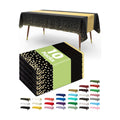 Pureegg Plastic Table Cloth Disposable 54x108 Inch 10 Pack, Black Gold
