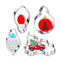 Christmas Ornament Cookie Cutters 4Pcs for Baking Decorating