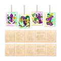 COCHIE 10 Pieces Large Mardi Gras Unfinished Wood Crafts to Paint for Adults, Bulk Predrilled Wooden Ornaments for Painting, Butterflies Paintable Wood Slices Craft Supplies with Ropes