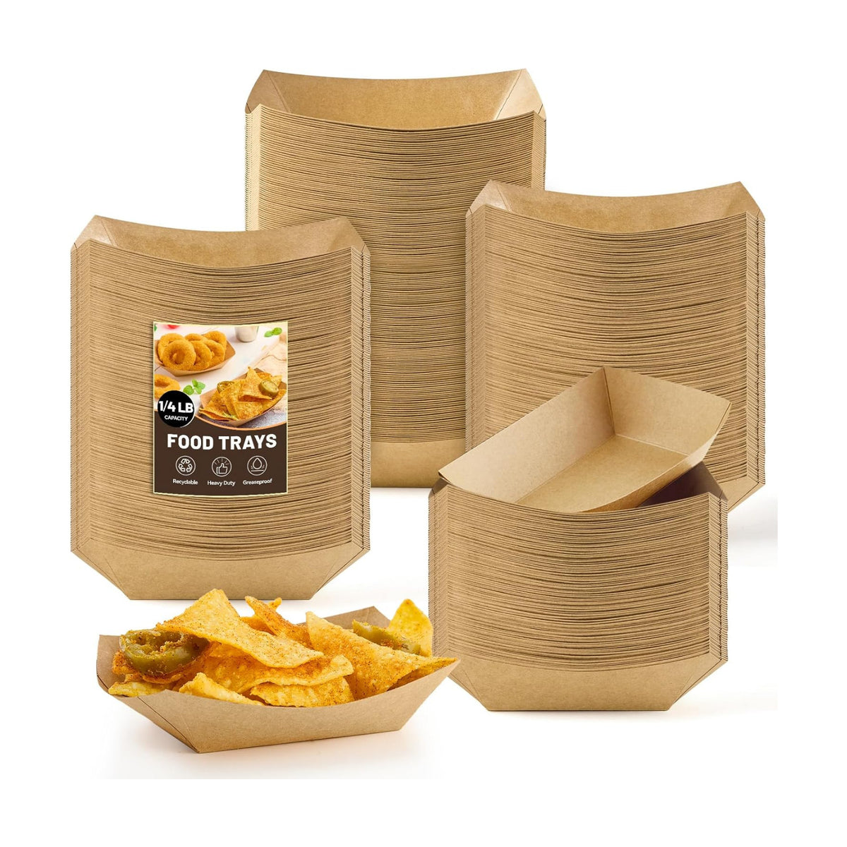 ZORRITA 200 Pack 1/4 Lb Mini Paper Food Trays