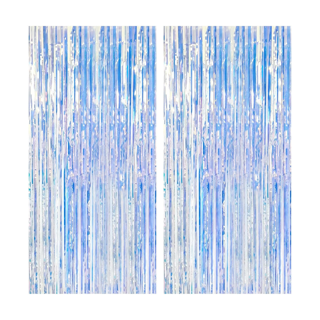 2 Pack Iridescent Backdrop Party Decorations Tinsel Curtain Party Backdrop Foil Fringe Birthday Decorations Photo Booth Streamer Backdrop Pink Theme Bachelorette Graduation Party Decorations