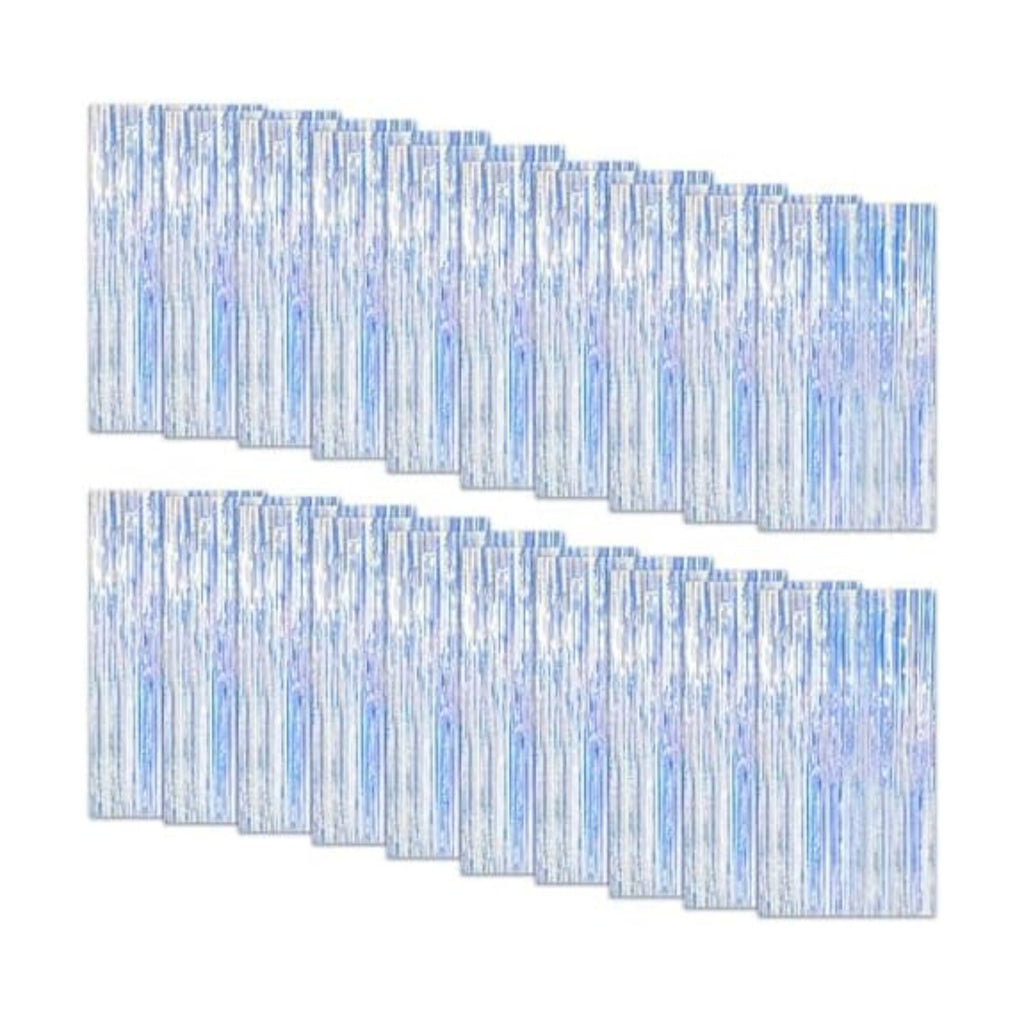 20 Pack Foil Curtain Backdrop Iridescent Metallic Tinsel Foil Fringe Curtains Photo Booth Props for Birthday Wedding Engagement Baby Shower Bachelorette Christmas Holiday Celebration Party Decoration