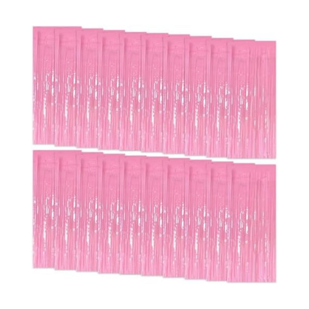20 Pack Foil Curtain Pink Backdrop Streamers Metallic Tinsel Fringe Curtains Photo Booth Props for Birthday Wedding Engagement Bachelorette Christmas Holiday Celebration Party Decorations