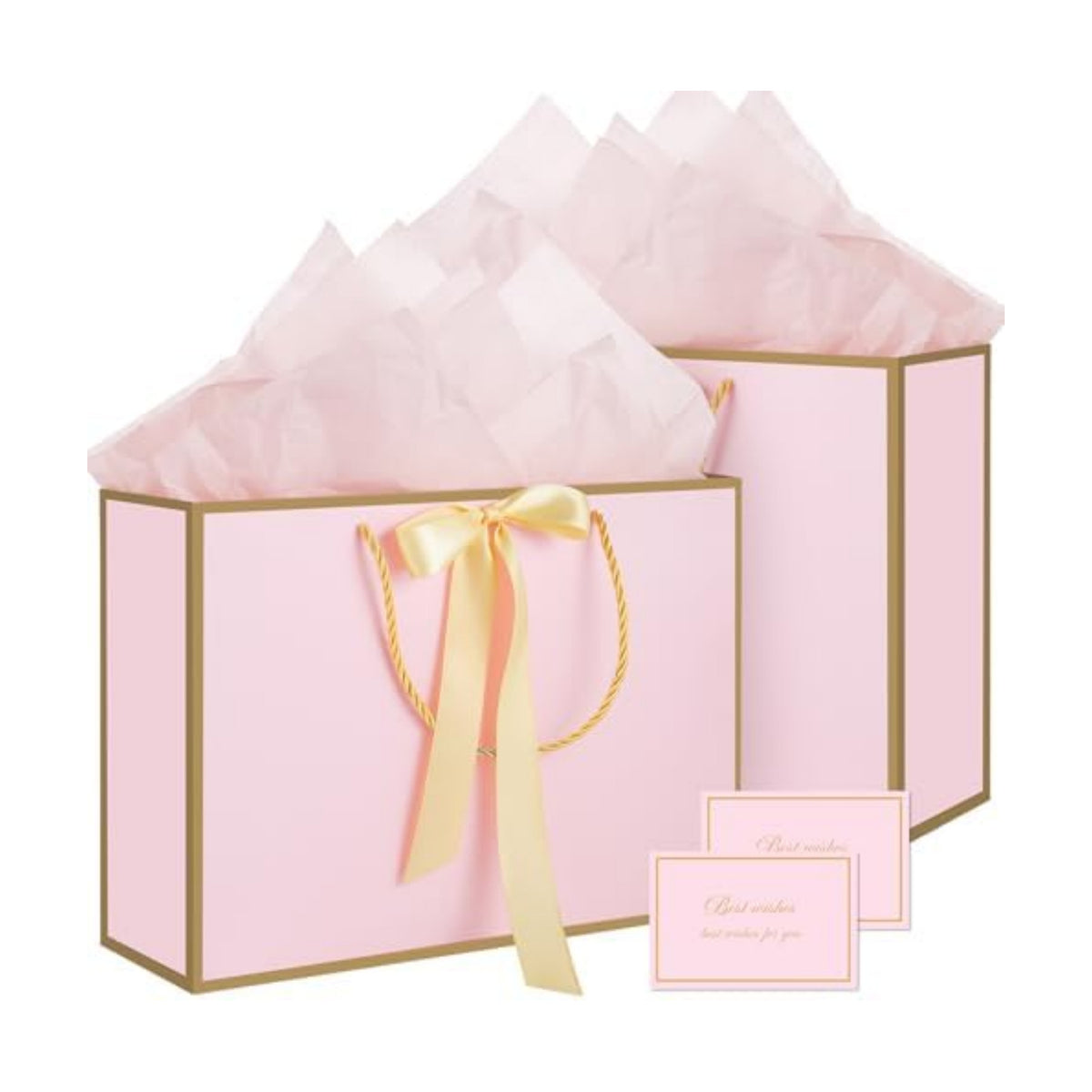 woric Pink Gift Bags with Handles, 14" Medium Gift Bags with Tissue Paper