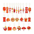 HOWAF 48pcs Chinese New Year Decorations Chinese New Year Hanging Ornament Set, Good Luck Red Lanterns Red Envelope Paper Fans for 2026 Year of The Horse Tree Ornaments, Spring Festival Ornaments