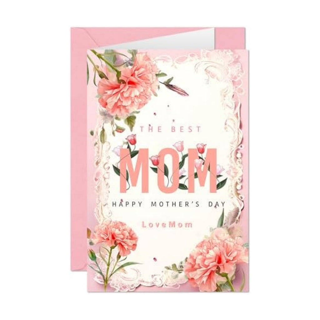 HSHFAMIIY Mothers Day Gifts - Mothers Day Card, Funny Mother Day Cards with Envelope and Stickers, Mothers Day Crafts Basket Gift Bags for Mom Wife