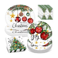 100PCS Christmas Paper Plates and Napkins Set- (25 Guests)