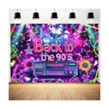 90's Party Decorations Backdrop Back to The 90's Banner, 90s Hip Hop Party Rock Music Disco Photography Background for 90s Themed Birthday Party, 15X10FT