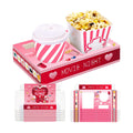 Dunzoom 20 Pcs Valentine's Day Movie Night Supplies Galentines Movie Night Paper Snack Trays Popcorn Candy Holder Snack Boxes Cardboard Food Holder Trays