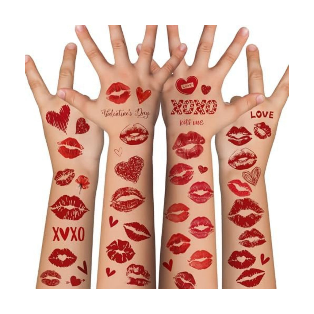 Cupid Costume Women - 120 Pack Kiss Tattoos Temporary - Lip Tattoo Cupid Accessories Bow and Arrow Shirts Dress | Heart Lipstick Stickers Gifts Holiday Party Favors Crafts Decor for Women Adults