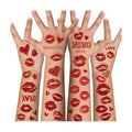 Cupid Costume Women - 120 Pack Kiss Tattoos Temporary - Lip Tattoo Cupid Accessories Bow and Arrow Shirts Dress | Heart Lipstick Stickers Gifts Holiday Party Favors Crafts Decor for Women Adults