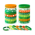 JUNEBRUSHS 24pcs St. Patrick's Day Party Favors Silicone Bracelets