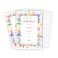 Boho Bridal Shower Invitations, Wildflowers Invites with Envelopes, 4x6 Set of 25 Invite Card for Wedding Shower, Newlyweds, Party Favor & Decorations-A05