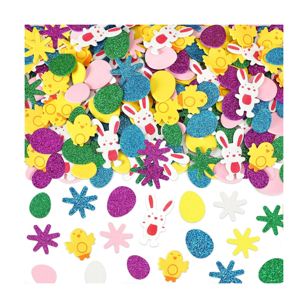 600Pcs Easter Foam Stickers Glitter Bunny Eggs Chick Stickers