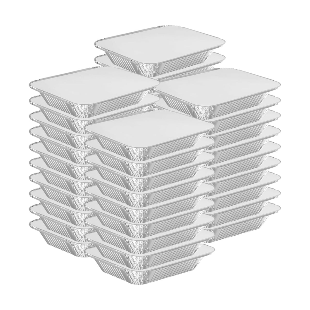 WANBAO 8.3"x6.2" 2.25LB Disposable Tin Foil Pans with Lids, 200 PACK