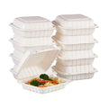 Jaluxing 8X8 1Compartment 50Pack Plastic Clamshell Take Out Food Containers, Heavy Duty To-go Disposable Lunch Box Restaurant Meal Prep Packaging Catering Hinged Container (Formerly FULING)