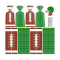 100 Pcs Football Goodie Bags - Brown Green Football Treat Bags, Plastic Rugby Sport Cellophane Snack Gift Candy Goody Bag with Silver Twist Ties for Sports Team Events Birthday Party Favors Supplies