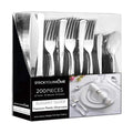 Silver Plastic Silverware Set (200-Pack) – Disposable Heavy Duty Cutlery, 67 Forks, 67 Knives, 67 Spoons for Parties, Weddings, Dinners & Holidays, Stock Your Home